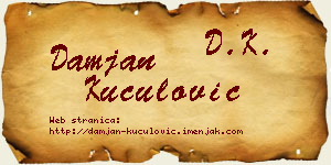 Damjan Kuculović vizit kartica
